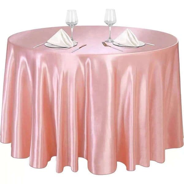 Round Wedding Satin Tablecloth Bright Smooth Silk Cover Christmas Decoration Banquet Anniversary Dining Party Table Decor 26W0202