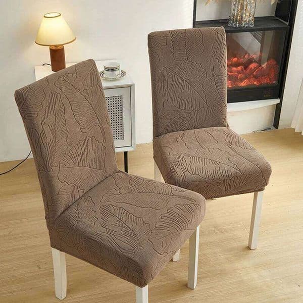 Jacquard Cover for Dining Room Wedding Banquet Stretchy Protector 1/2/4/6 Pieces Chair Slipcover Washable Easy Care 26Y0202