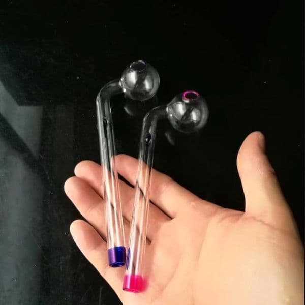 New Glass Smoking pipes hookah Oil Burner Pipes Smokings Two tone spray painted long curved pot