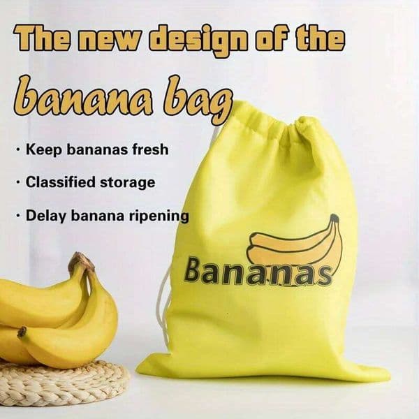 1/3pcs Fruit Freshkeeping Banana Storage Bag Vegetable Preservation Anti Ripening Insulated Drawstring Reusable 26Y0202