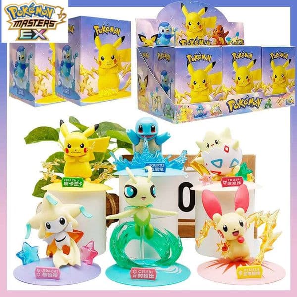 Pokemon Series Blind Box Pikachu Mewtwo Anime Figures Ornaments Dolls Type B 6 Styles Model Fans Desktop Car Christmas Gift L260203