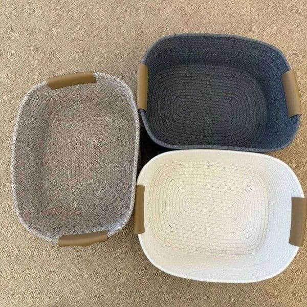 Baskets Organizing Woven Rope Storage Multifunctional Toy Basket for Desktop Nursery Office Bathroom Books 26L0203