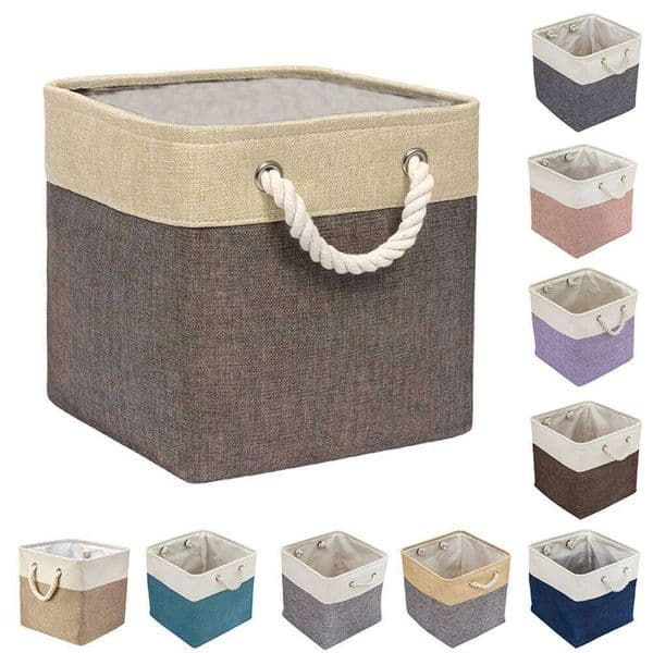 Toy Basket Canvas Foldable Pet Linen Box Bins Toys Organizer Storage Dog Accessories 26L0203