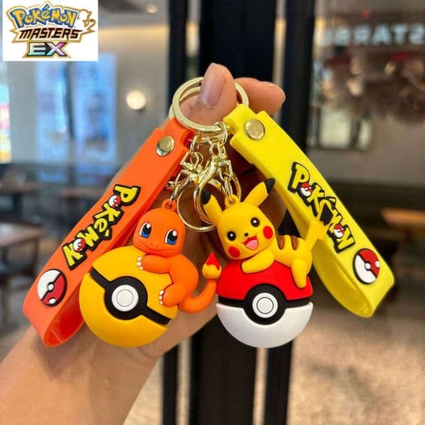 New Cartoon Pokmon Pikachu Silicone Key Pendant Unisex Keychain Doll Gift L260203