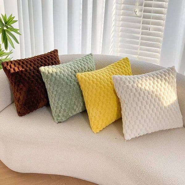 Pillow Case 2pcs Double-Sided Soft & Fluffy Faux Fur Throw Cover, Machine Washable for Living Room Sofa and Bed Decor, No Pillow Core 26W0203