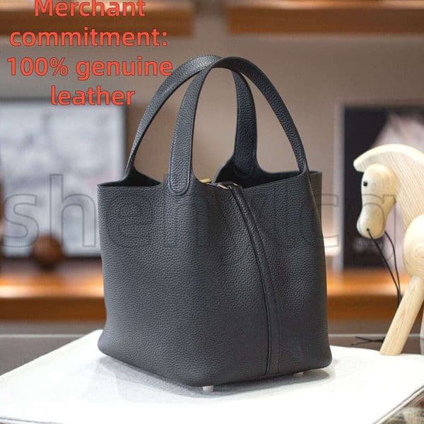 Picontin bag Luxury Designer bags tote Womens genuine leather bucket bag with Lock fashion handbags Shoulder Bag crossbody bag Top quality vegetable basket bags