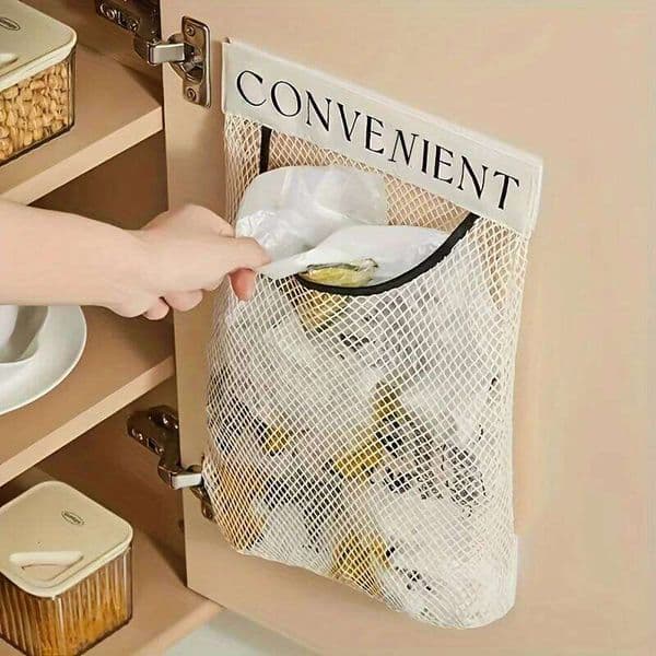 1 Large Capacity Mesh - Wall Mounted Bag, Suitable for Tools, Multifunctional Kitchen Storage Bag 26Y0203