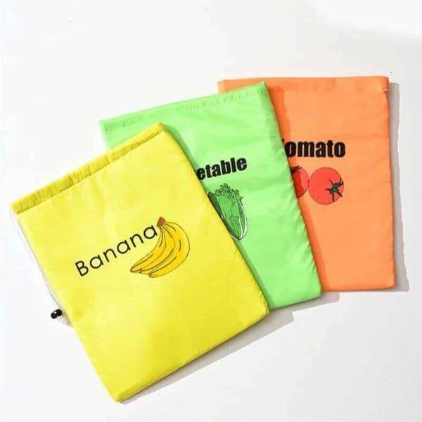 Premium Reusable Produce Bags - Insulated Shockproof Fresh-Keeping Storage for Bananas, Lettuce & Vegetables 26Y0203