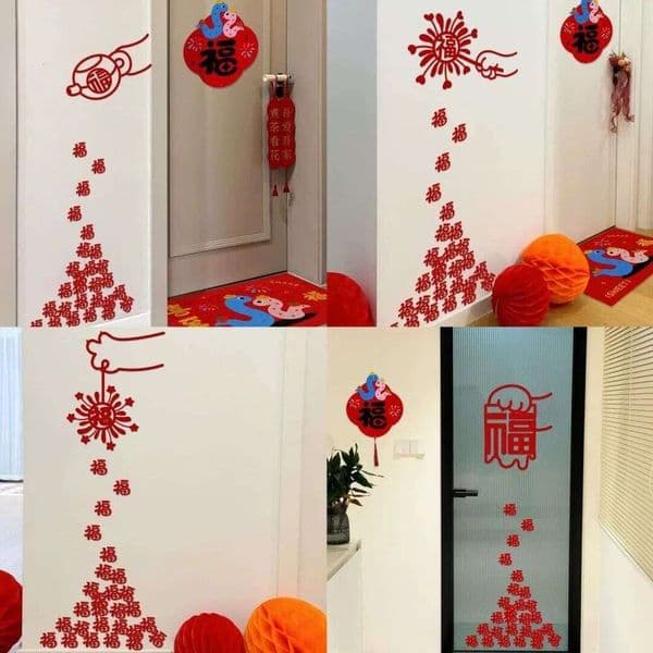 Warm 2026 Fu Character Door Sticker Living Room Bedroom Essential for Celebrating New Year Atmosphere Decoration Choice