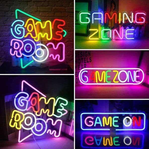 Game Neon Signs Wall Decor Room Decoration Gaming Zone Party Bedroom Bar Club Colorful LED Lights Gift For Gamer 26Y0203