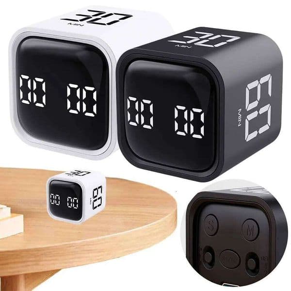 Productivity Cube 5/10/30/60 Minutes and Mini Digital Countdown Timer for Tasks Work Study Kitchen 26Y0203
