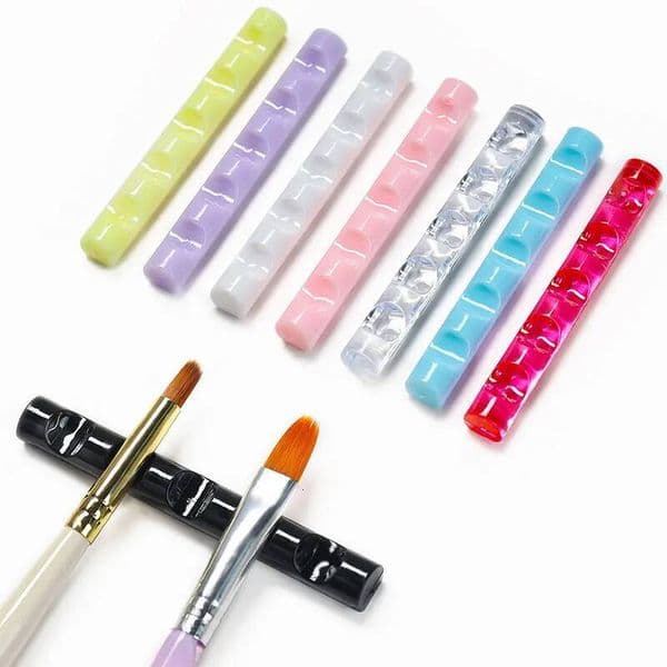 Paint Brush Set 5 Grids Nail Dotting Tools Brush Rack Organizer Colorful Pen Rest Display Acrylic Stand Holder Showing Shelf Manicure Tools Nail Supply