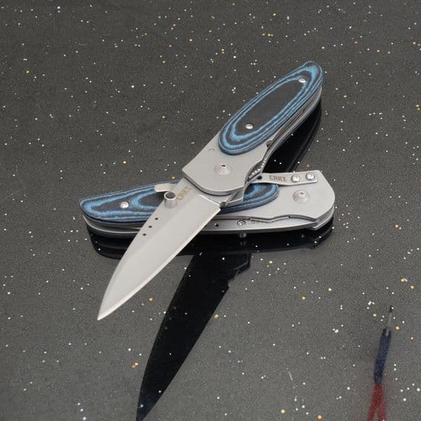 High Quality CK8002 Pocket Folding Knife 8Cr13Mov Titanium Coating Blade Micarta with Steel Handle EDC Knives With Retail Box Package