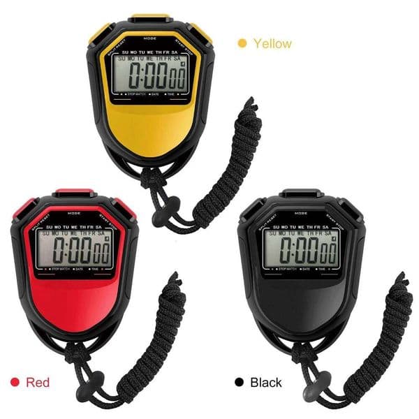 Waterproof Stopwatch Digital Handheld LCD Timer Chronograph Sports Counter with Strap for Swimming Running Football Training 26Y0203