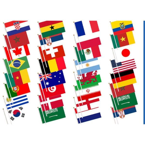STOCK Handheld With Pole, Double-Sided Support World Cup Universal Hand-Waving Flag, Customizable Flag Design Free Shipping