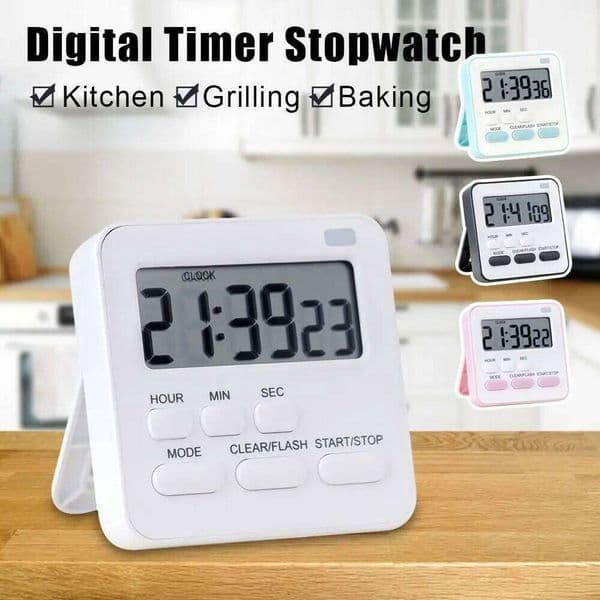 Portable Tool Adjustable Desktop Digital Stopwatch Electronic Alarm Clock Egg Kitchen Timer 26Y0203