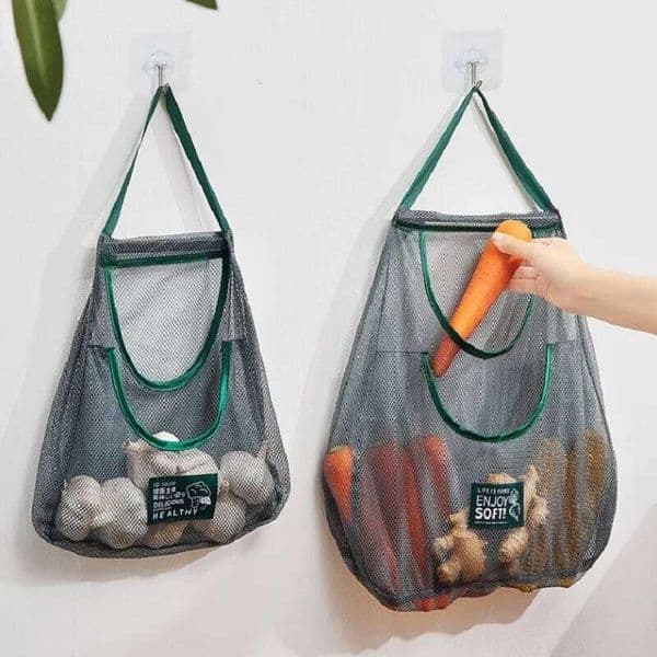 1pcs and Vegetable Hanging Onion Ginger Garlic Mesh Bag Hollowed Out Kitchen Fruit Storage 26Y0203