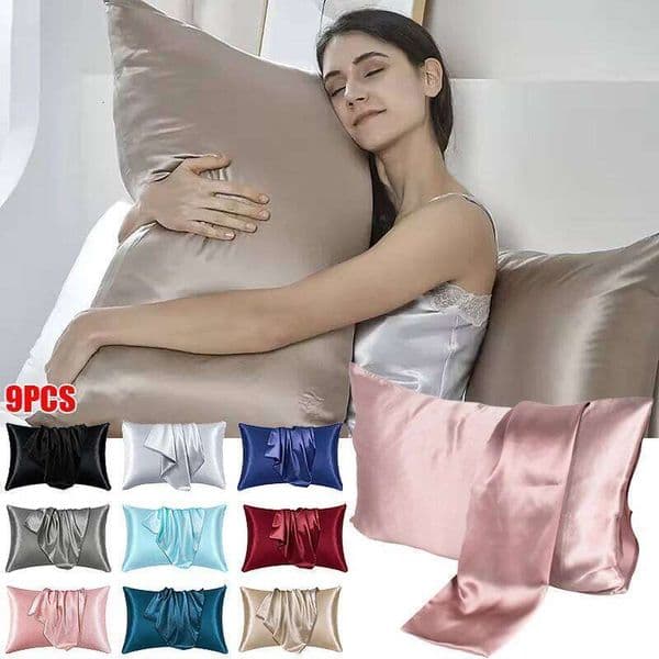 Pillow Case 2pcs Satin Pillowcases for Hair and Skin Cooling Pillow Covers Set Soft Breathable Smooth Sleeping Beauty Care 26W0203