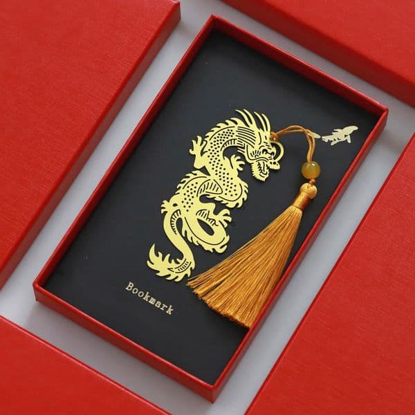 wholesale Dragon Phoenix Classic Metal Bookmark Set Chinese Style Creative Design Forbidden City Museum Gift Box - Wedding Favor