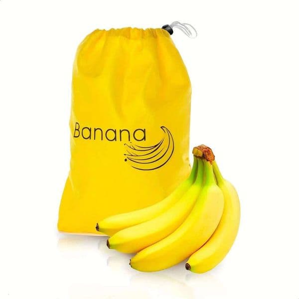Banana-Themed Reusable Vegetable And Fruit Storage Bag - Lightweight, Washable Polyester Produce Pouch with Drawstring Closure 26Y0203