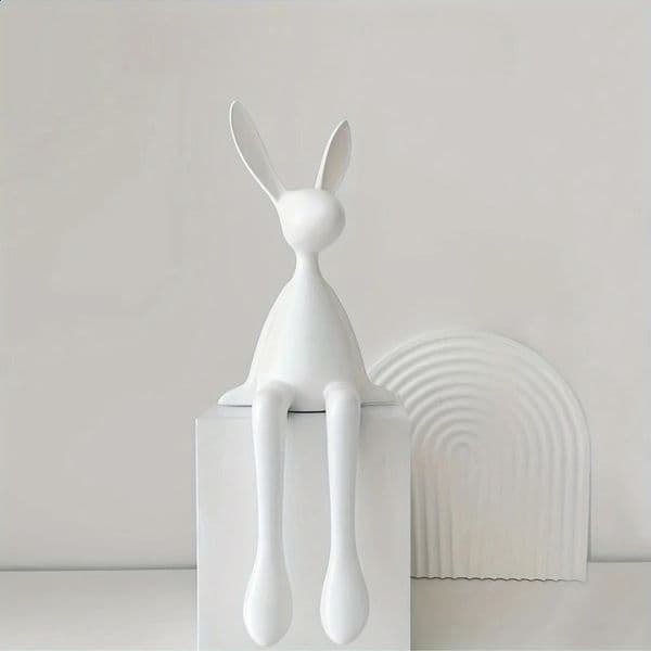 Sitting Bunny Figurines Cute Rabbit Desk Statue Modern Art Sculptures for Home Tabletop Living Room Decoration 260128