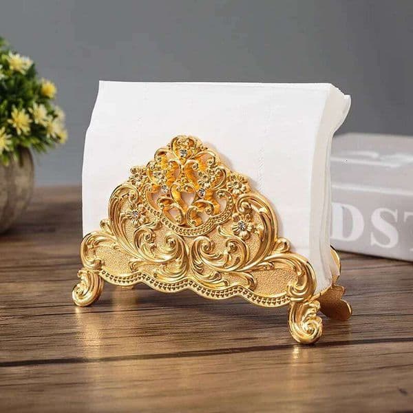 Europe Style Table Tissue Holder Napkin Rack Stand Metal Art Craft Home Decoration Hotel Restaurant Desktop Cafe Ornaments Gift 26Y0204