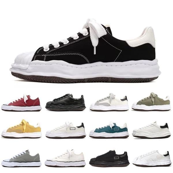 Designer Casual shoes Original Sole for Mens Womens Black White Grey Olive Yellow Blakey Dissolved Canvas trainers Sports Sneakers 36-45