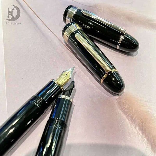JD 129 Luxury Pen Iridium Tip & Ink Converter, Premium Big Golden Silver Clip Metal Calligraphy Fountain Pens For Souvenir 26Y0204