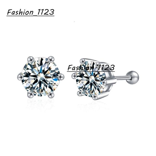 XEZ064 Fine Jewelry VVS Diamond Moissanite Stud Earrings 925 Sterling Silver for Women Silver