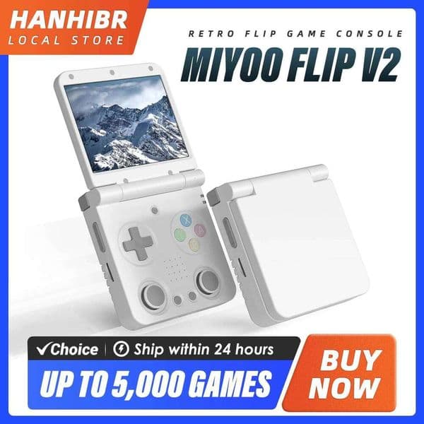MIYOO FLIP V2 Handheld Players 3.5'' IPS Screen Linux System Onion OS Video Game Consoles Free Case Gamer Gift Retro Gaming J260204