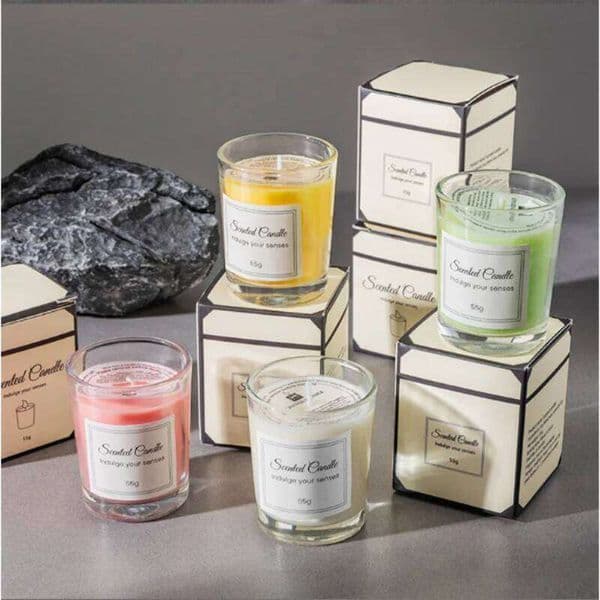 Boxed aromatherapy high-end glass cups, soy smoke-free scented candles, gifts H260204