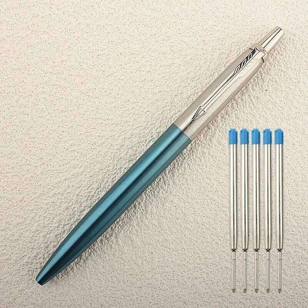 1Pcs Metal Ballpoint Pens Automatic Ball Pen G2 Refill Blue Ink for School Office Stationery Supplies Writing 0.7mm 26Y0204