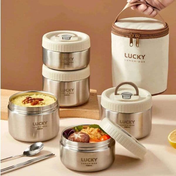 304 Stainless Steel Vacuum Thermal Bento Box Portable Sealed Insulated Soup Jar Lunch Container For Kids Students N 26L0204