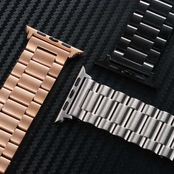 Apple 8 7 6 SE Three Beads iWatch Stainless Steel Metal Smart Watch Band Wholesale