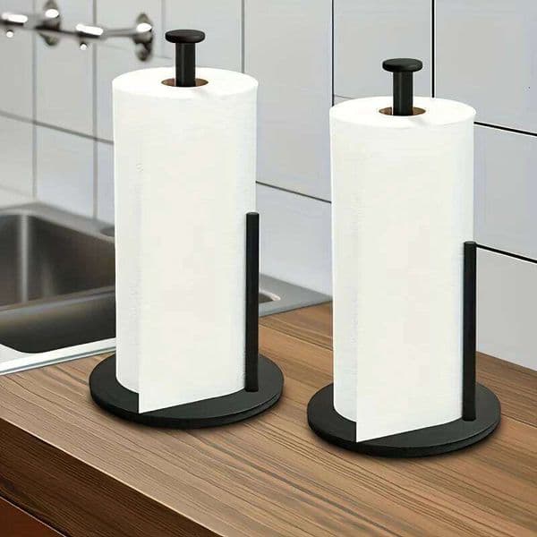 Stainless Steel Holder Kitchen Roll Rack No-Drill Countertop Vertical Towel Organizer Bathroom Paper Stand 26Y0204
