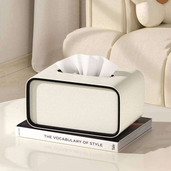 New style Tissue Oval Napkin Holder Faux Leather Home Decoration for Living Room Bedroom Luxury Desktop Organizer Storage Box 26H0204