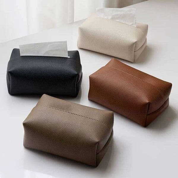 New style Tissue Box - Modern Square Design, Perfect for Bathrooms, Durable Artificial Leather Box, Bathroom Decoration 26H0204