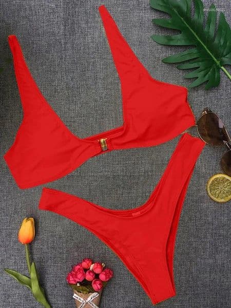 Women's Swimwear Sexy Solid Backless Bikini 2 Piece Set Women Split Swimsuit Low Waist Beach Vacation 2026 Summer Bikinis