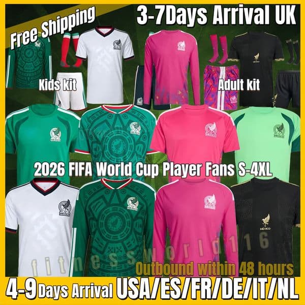 xxxl 4xl 2026 World Cup Mexico 26 27 The Mexican national team Gold Cup soccer jersey Green white red Home Fans Adult kit Men Kids kit Three stripes Football uniform S-4XL