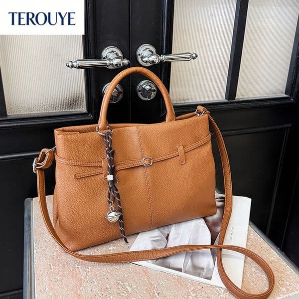TEROUYE 2026 Spring new arrivals Super Popular Retro Handbag 1 Fashion Trend Luxury Bag Large Capacity Shoulder Bag Women's Lychee Pattern Bag Bag Bag