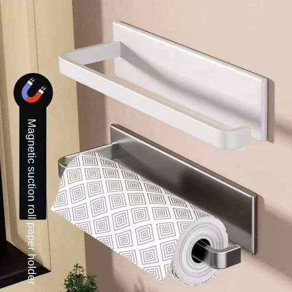 Kitchen wall-mounted refrigerator paper towel holder, side cabinet for storing items, non-drilling fresh 26Y0204