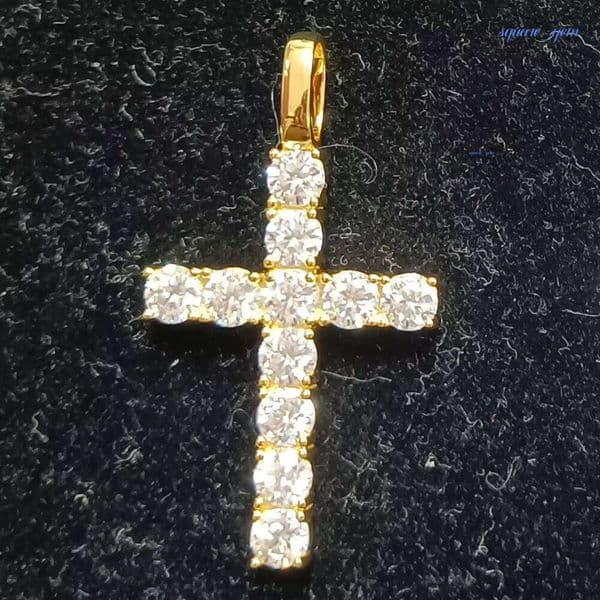Hiphop Iced Out S925 Silver Moissanite Pendant Cross & Other Charms Luxury Jewelry