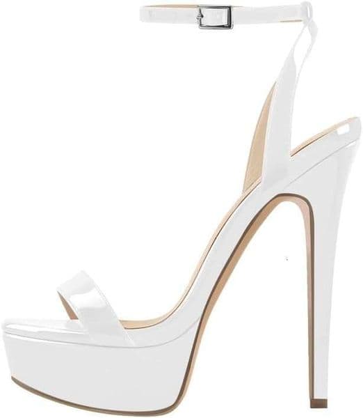 Platform Stiletto High Heels Women Round Open Toe Ankle Strap Sexy Heeled Sandals For Wedding Party Dress