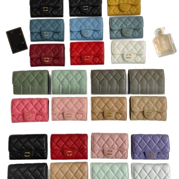 Designer, luxury. New model promotional brochure wallet, coin pouch, handbag, caviar diamond-patterned ladies' genuine leather card case