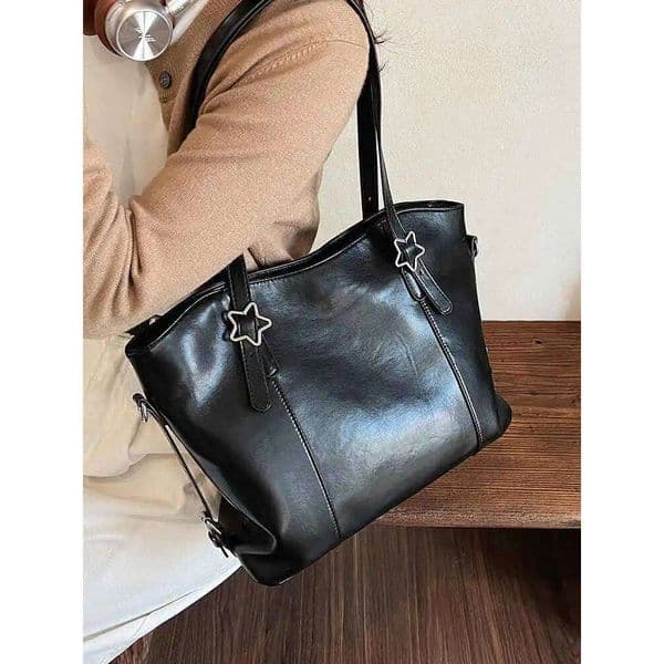 Retro Commuter Tote for Women Korean Autumn Winter New Fashion Large Capacity Underarm Bags Luxury Soft PU Shoulder Bag Y260204