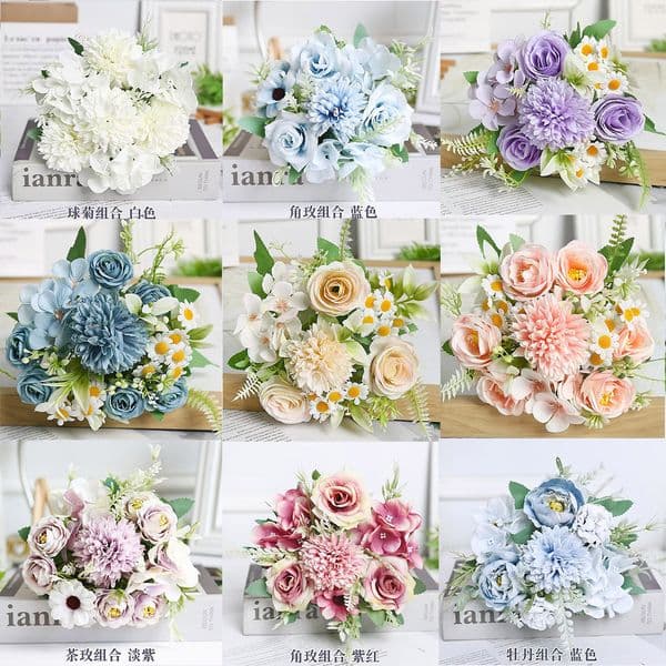 Artificial flower wedding bouquet Valentine's Day gift Flower For Anniversary Birthday Teacher Day Mom Grandma artificial roses flower