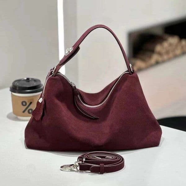 Russian Women S Genuine Suede Cowhide Leather Shoulder Bag Retro Frosted Cow Large Capacity Versatile Commuting Luxury Designer