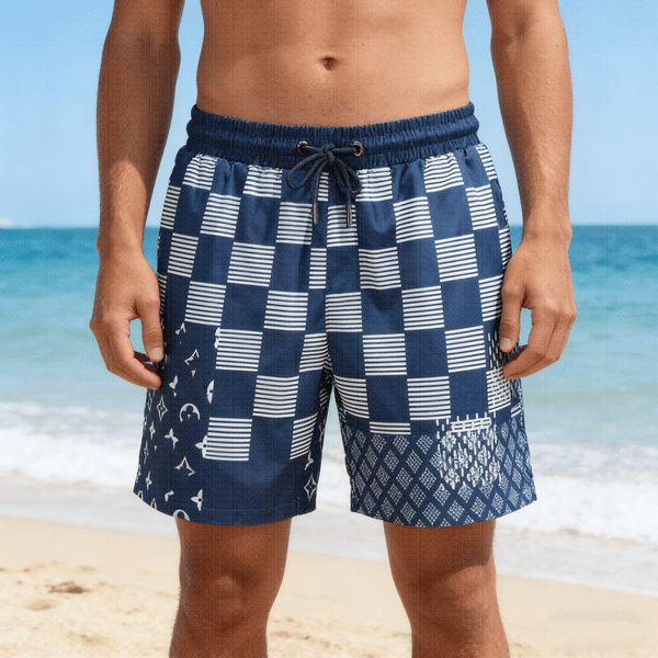 Trendy Men's Women's High Quality Couple Beach Shorts Waterproof Quick Dry Swim Trunks for Tropical Oversea Vacation
