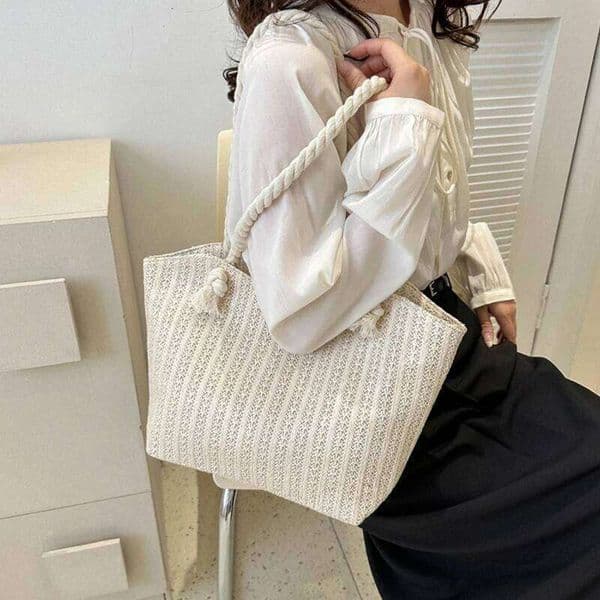 Luxury Design Women Raffia Straw Large Capacity Knitted Tote Handbag Summer Beach Vacation Bohemian Shoulder Bag for Female Y260204