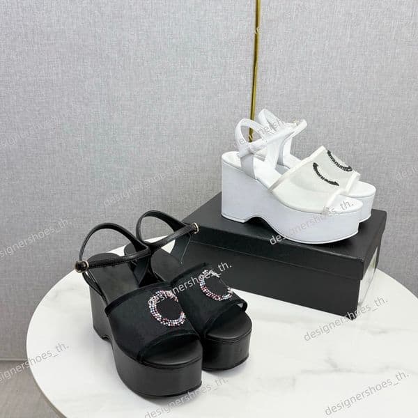 Designers Shoes Chunky Heel Sandals Women Slippers Platform Slides Mesh Slipper Open Toe Sandal Classics Platform Wedge Mules Size 35-41